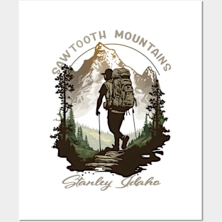 Sawtooth Mountains Stanley Idaho Hiking Scene Posters and Art